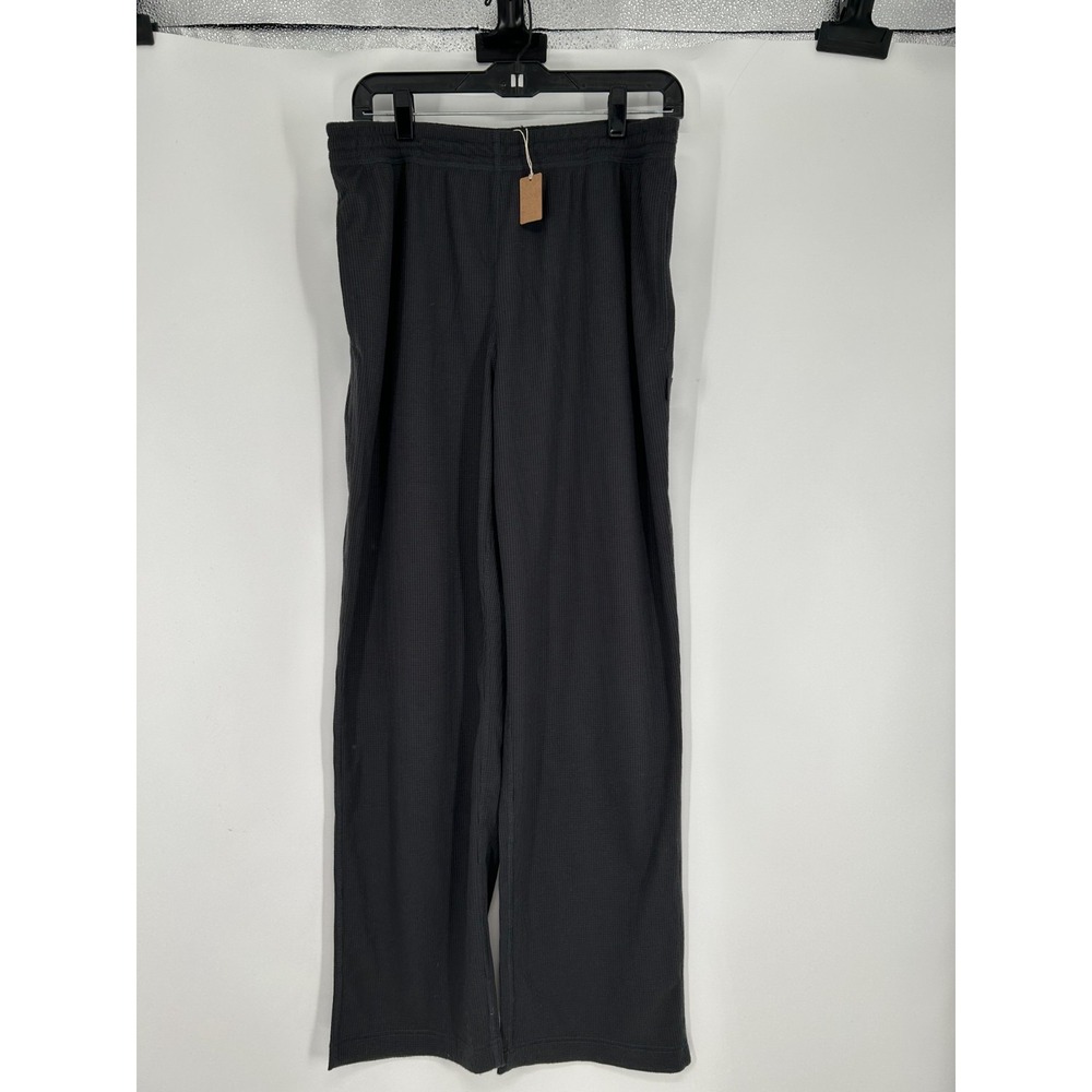 SKIMS Waffle Knit Thermal Sweatpants Pants Womens Medium Baggy Wide Leg Stretch